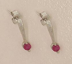 Ruby and 14K White Gold Earringsruby 