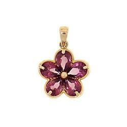 Rhodolite 14K Gold Flower Pendantrhodolite 