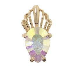 Pear Radiant Cut Sea Mist Mystic Topaz 14K Gold Pendantpear 