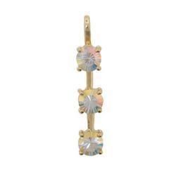 Radiant Cut Sea Mist Mystic Topaz 14K Gold Drop Stick Pendantradiant 