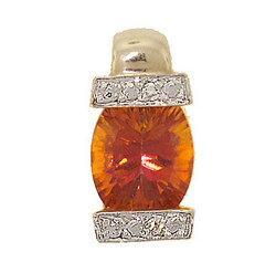 Oval Radiant Cut Twilight Mystic Fire Topaz Diamond 14K Gold Pendantoval 