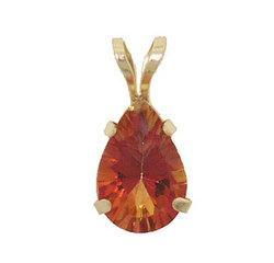 Pear Radiant Cut Twilight Mystic Topaz 14K Gold Pendantpear 