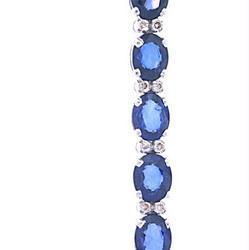 Ladies 9.87CT Sapphire and Diamond White Gold Braceletladies 