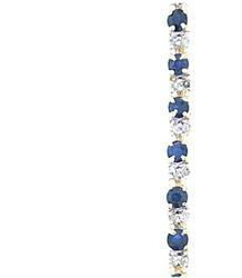 Sapphire and Diamond 14K Gold Tennis Braceletsapphire 