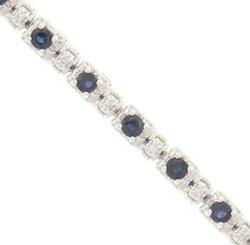 Sapphire and Diamond White Gold Tennis Braceletsapphire 