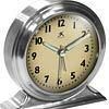 Boutique Silver Brushed Nickel Alarm Clock Cream Faceboutique 