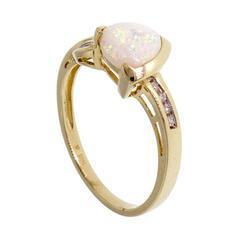 Cabochon Opal Diamond Gold Ringcabochon 