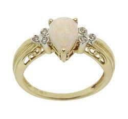 Pear Cut Opal Diamond Gold Ringpear 