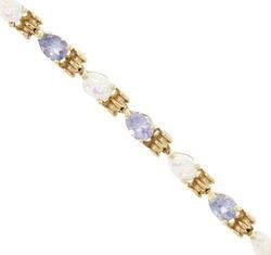 Pear Cut Opal Tanzanite Gold Link Braceletpear 