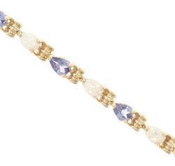 Pear Opal Tanzanite 14K Gold Braceletpear 