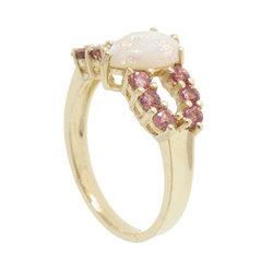 Cabochon Opal Pink Tourmaline 14K Gold Ringcabochon 