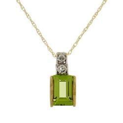 Peridot and Diamond Gold Pendant Necklaceperidot 