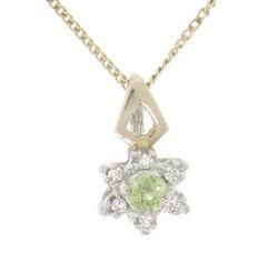 Peridot Diamond Gold Star Pendant Necklaceperidot 