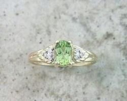 PERIDOT DIAMOND GOLD GEMSTONE RINGperidot 