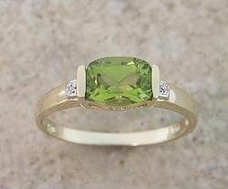 PERIDOT DIAMOND GOLD GEMSTONE RINGperidot 