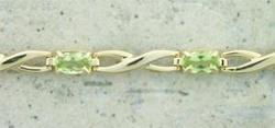 Ladies Peridot Gold Braceletladies 