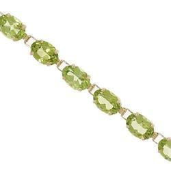 Ladies 9.50cttw  Oval Peridot 14K Gold Braceletladies 