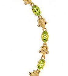 4.0cttw Oval Peridot 14K Gold Braceletcttw 