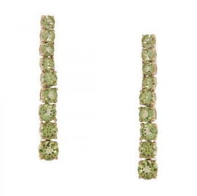 Yellow 14KT Gold Drop Earrings w/ Peridot - Post Backsyellow 