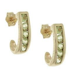 Peridot Gold J Hoop Earringsperidot 