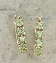 Ladies Peridot Filigree Huggie 14K Gold Earringsladies 