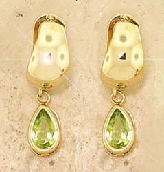 Peridot 14K Genuine Gold Dangle Earringsperidot 