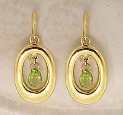 Peridot 14K Genuine Gold Dangle Earringsperidot 