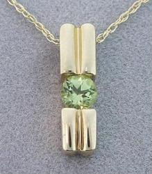 Peridot 14KT Gold Pendant Necklaceperidot 