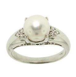 8mm Southsea Pearl and Diamond Platinum Ringsouthsea 