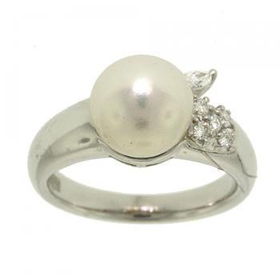 Platinum Ring - 9.25mm Cultured South Sea Pearl Diamondplatinum 