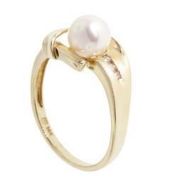 White Pearl & Diamond 14K Gold Ringwhite 