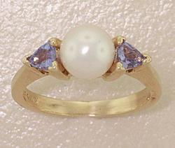 Pearl Tanzanite 14K Gold Ringpearl 