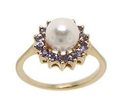 Pearl Tanzanite 14K Gold Ringpearl 