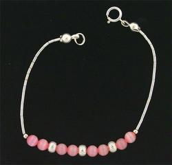 Childrens Pink Pearl and Sterling Silver  Braceletchildrens 