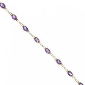 New Yellow Gold X & O Bracelet Amethyst Diamond Sz=7.5yellow 