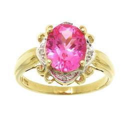 Oval Cut Pink Topaz Diamond Gold Ringoval 