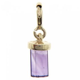 New Violet Special Cut Shape Amethyst Yellow Gold  14K Pendantviolet 