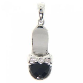 New Black Special Cut Shape Onyx Diamond White Gold 10K Pendantblack 