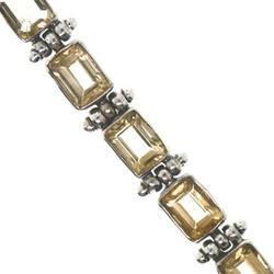 Emerald Cut Citrine Sterling Silver Tennis Braceletemerald 