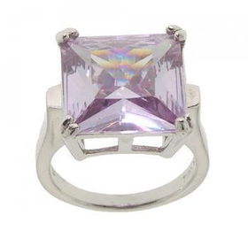 Sterling Silver Ladies Ring Princess Violet Crystal Gemsterling 