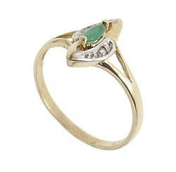 Marquise Emerald & Diamond 10K Yellow Gold Ringmarquise 