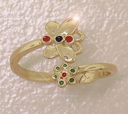 Adjustable 14K Gold Butterfly Flower Toe Ringadjustable 