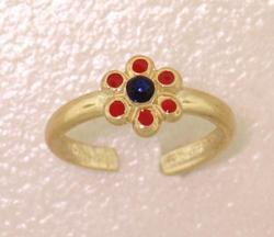 Adjustable 14K Gold  Flower Toe Ringadjustable 