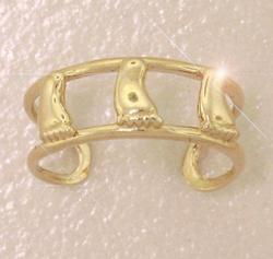 Adjustable 14K Gold 3 Feet Toe Ringadjustable 