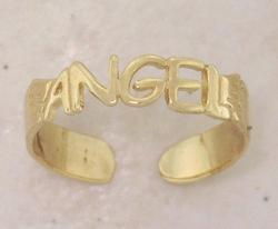 Adjustable 14K Gold ANGEL with wings Toe Ringadjustable 