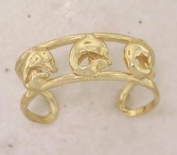 Adjustable 14K Gold Dolphins Toe Ringadjustable 