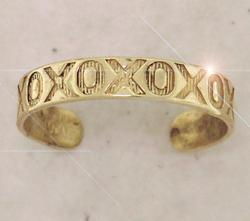 Genuine Gold Kiss and Hug 'X O' Toe Ringgenuine 