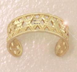 Diamond Cut Genuine Gold Toe Ringdiamond 