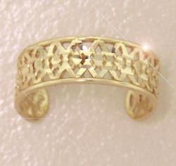 Diamond Cut Genuine Gold Toe Ringdiamond 