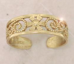 Genuine Gold Flowers and Vines Toe Ringgenuine 